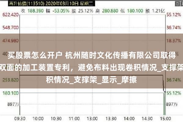 买股票怎么开户 杭州随时文化传播有限公司取得用于马面裙双面的加工装置专利，避免布料出现卷积情况_支撑架_显示_摩擦