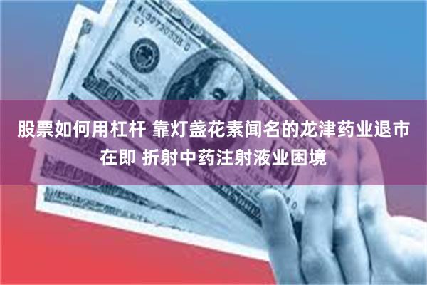 股票如何用杠杆 靠灯盏花素闻名的龙津药业退市在即 折射中药注射液业困境