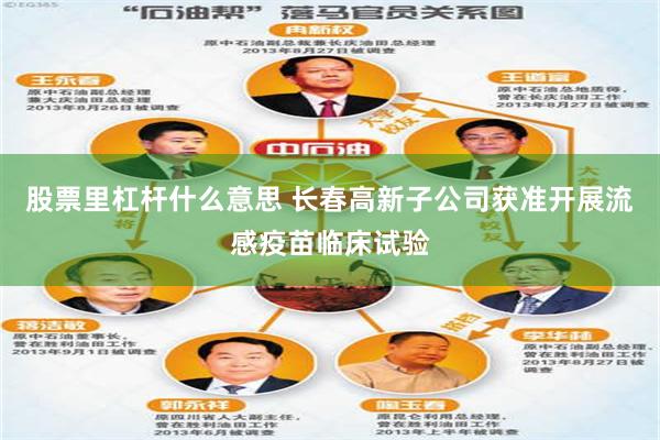 股票里杠杆什么意思 长春高新子公司获准开展流感疫苗临床试验
