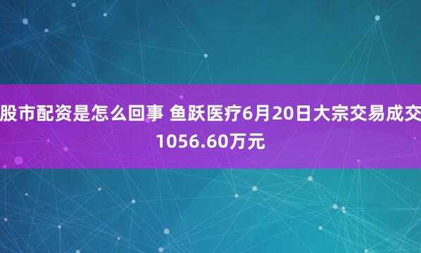 股市配资是怎么回事 鱼跃医疗6月20日大宗交易成交1056.60万元