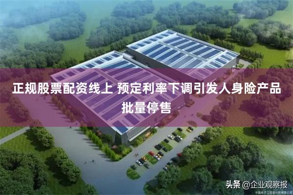 正规股票配资线上 预定利率下调引发人身险产品批量停售