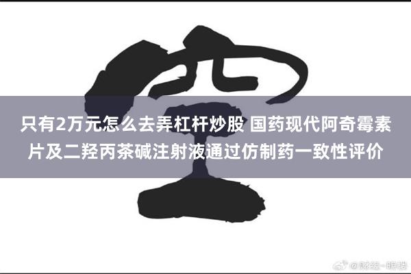只有2万元怎么去弄杠杆炒股 国药现代阿奇霉素片及二羟丙茶碱注射液通过仿制药一致性评价