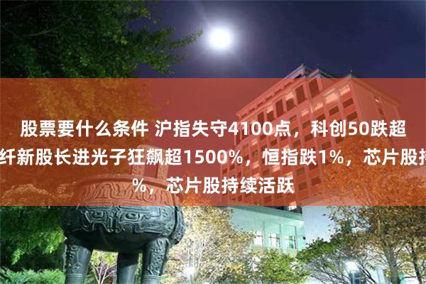 股票要什么条件 沪指失守4100点，科创50跌超2%，光纤新股长进光子狂飙超1500%，恒指跌1%，芯片股持续活跃