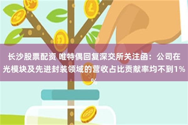 长沙股票配资 唯特偶回复深交所关注函：公司在光模块及先进封装领域的营收占比贡献率均不到1%