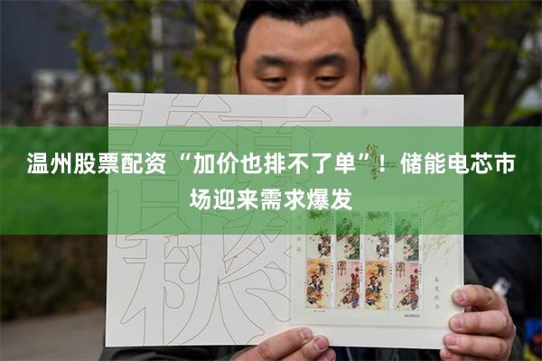 温州股票配资 “加价也排不了单”!储能电芯市场迎来需求爆发