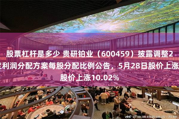 股票杠杆是多少 贵研铂业（600459）披露调整2025年度利润分配方案每股分配比例公告，5月28日股价上涨10.02%
