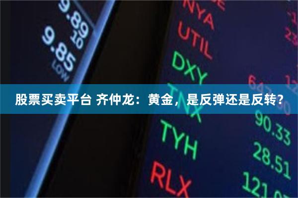 股票买卖平台 齐仲龙：黄金，是反弹还是反转？