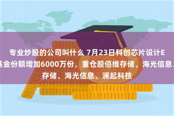 专业炒股的公司叫什么 7月23日科创芯片设计ETF国联安基金份额增加6000万份，重仓股佰维存储、海光信息、澜起科技