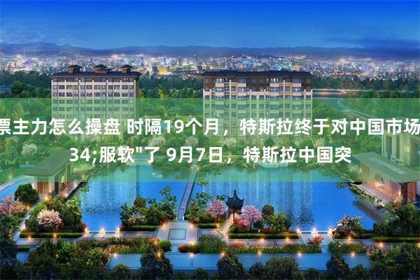 股票主力怎么操盘 时隔19个月，特斯拉终于对中国市场"服软"了 9月7日，特斯拉中国突