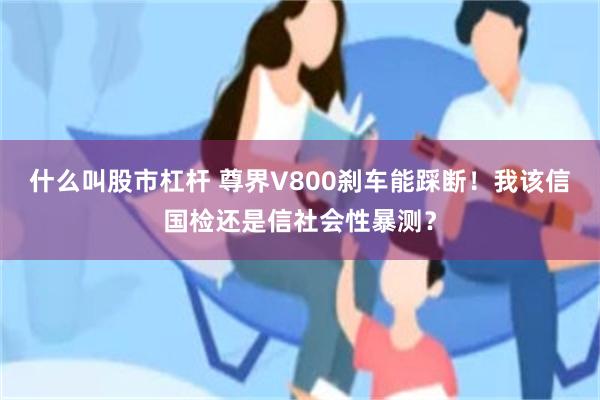 什么叫股市杠杆 尊界V800刹车能踩断！我该信国检还是信社会性暴测？