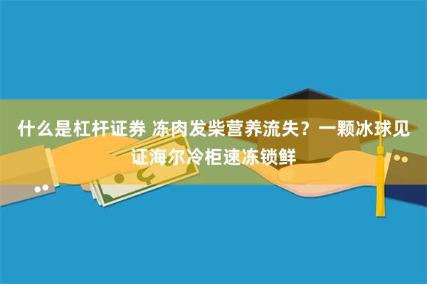 什么是杠杆证券 冻肉发柴营养流失？一颗冰球见证海尔冷柜速冻锁鲜