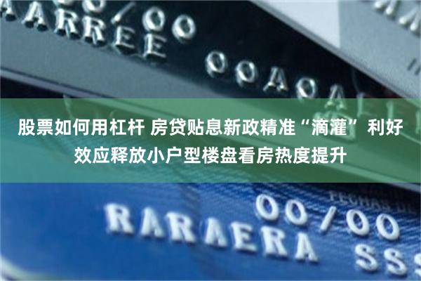 股票如何用杠杆 房贷贴息新政精准“滴灌” 利好效应释放小户型楼盘看房热度提升